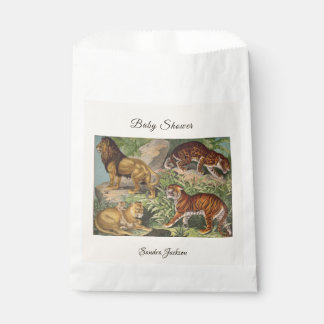 Sachets En Papier Lion cat jungle Sexe neutre Baby shower par courri