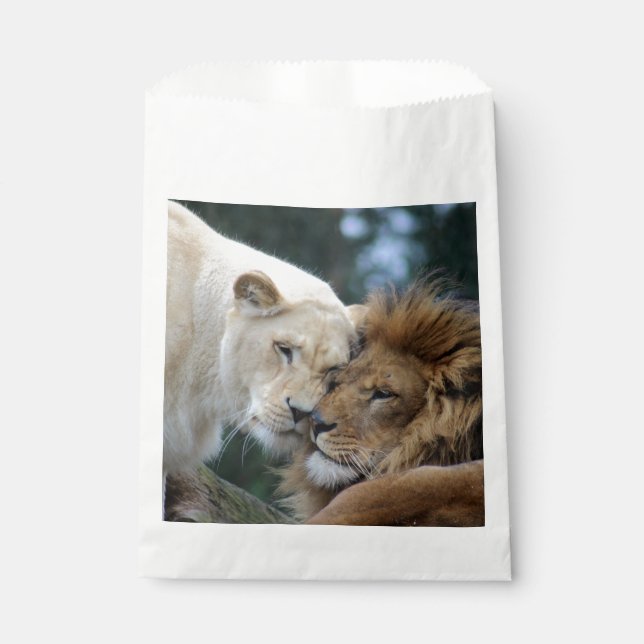 Sachets En Papier Lion et lionne qui s'étourdissent (Devant)