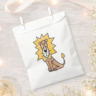 Sachets En Papier lion mignon dessin animé enfants rétro safari jung