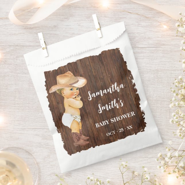 Sachets En Papier Little Cowboy Western Baby shower Party (Coupé)