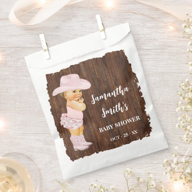 Sachets En Papier Little Cowgirl Western Baby shower Party (Coupé)