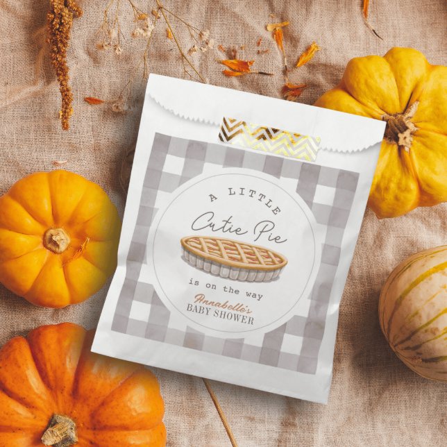 Sachets En Papier Little Cutie Pie Thanksgiving Baby shower blanc (Créateur téléchargé)
