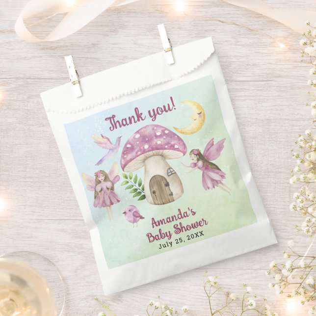 Sachets En Papier Little Fairy Whimsical Baby Shower Thank you (Coupé)