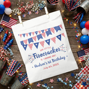 Sachets En Papier Little Firecracker 4 juillet 1er anniversaire