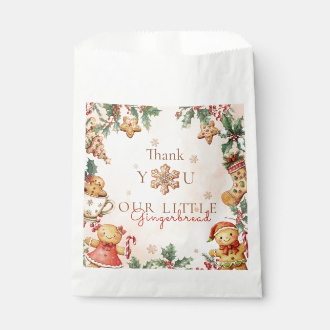 Sachets En Papier Little Gingerbread Christmas Birthday Thank you  (Devant)