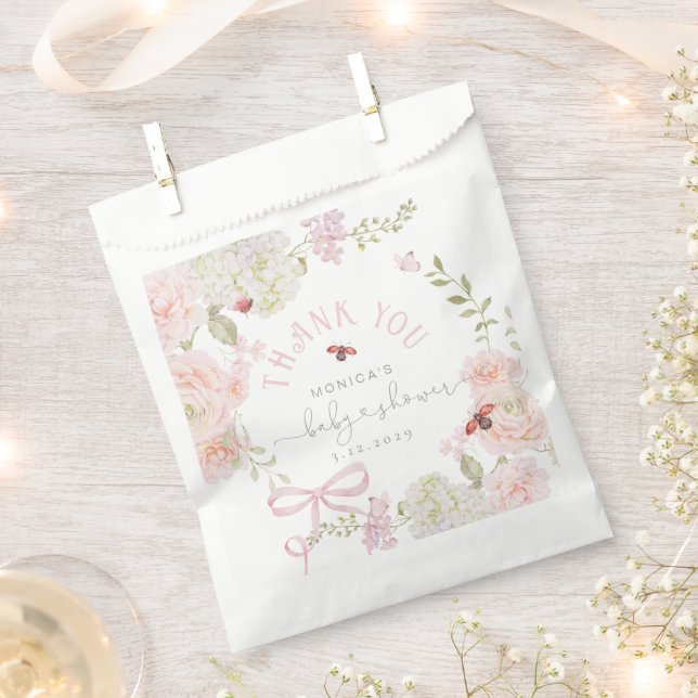 Sachets En Papier Little Love Bug Wildflower Baby Shower Thank you (Coupé)