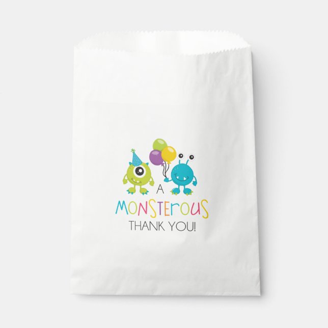 Sachets En Papier Little Monster Anniversaire Fête Favoriser les sac (Devant)
