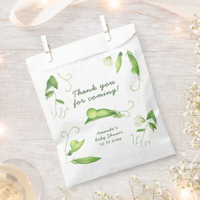 Sachets En Papier Little Sweet Pea Baby Shower Thank You (Coupé)