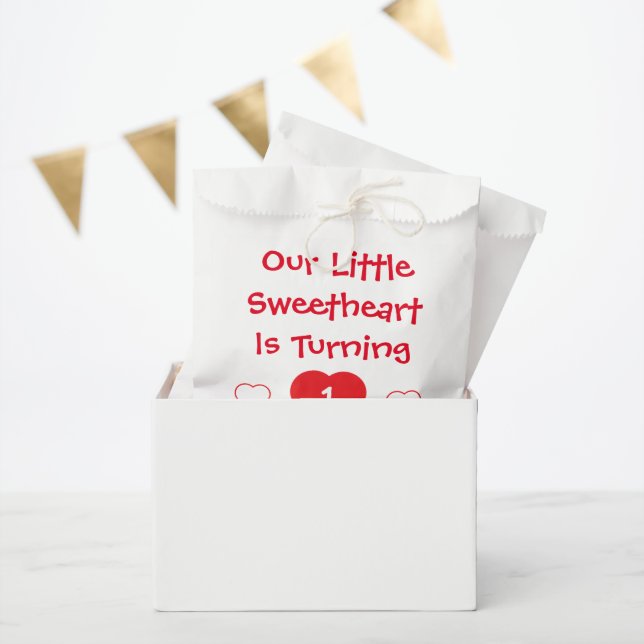 Sachets En Papier Little Sweethee 1er anniversaire (Fête)