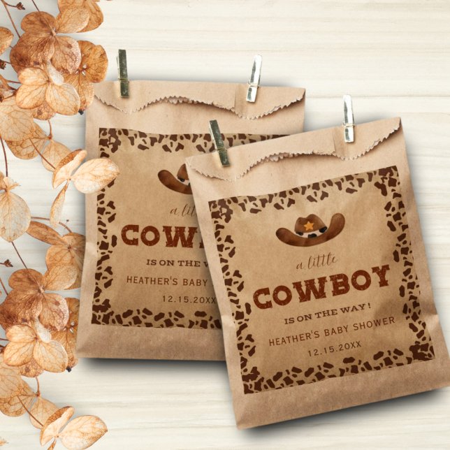 Sachets En Papier Little Western Cowboy Baby shower (Créateur téléchargé)