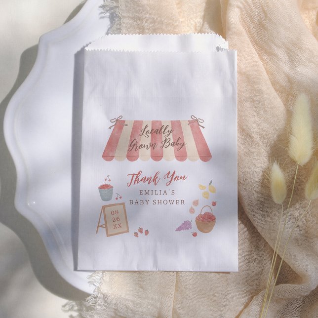 Sachets En Papier Locally Grown Baby Cute Baby Shower Thank You (Créateur téléchargé)