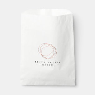 Sachets En Papier Logo de gravure minimaliste du concepteur en or Ro