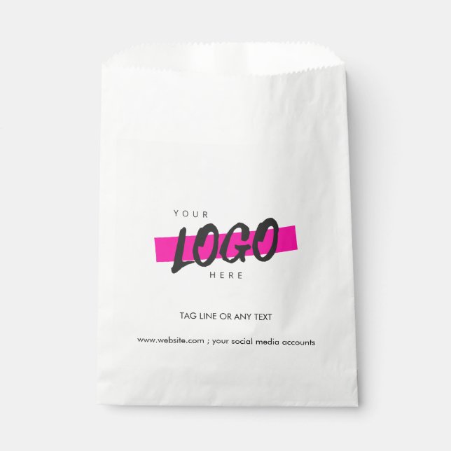 Sachets En Papier Logo de l'entreprise personnalisée Motif Texte pro (Devant)