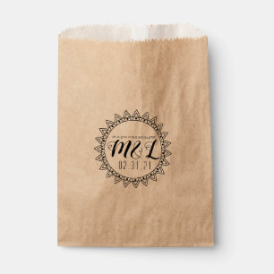Sachets En Papier Logo de mariage circulaire décoratif géo cœur