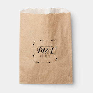 Sachets En Papier Logo de mariage géométrique en forme de cœur de ma