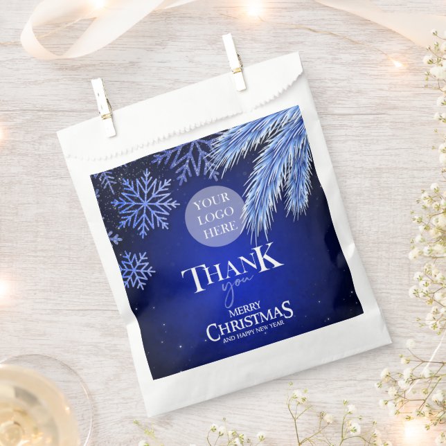 Sachets En Papier Logo de Noël personnalisé pour l'entreprise (Coupé)