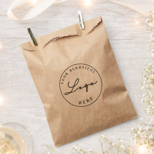 Sachets En Papier Logo de promo d'entreprise Papier Kraft Brun 