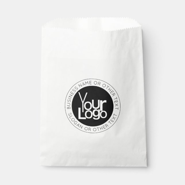 Sachets En Papier Logo de votre entreprise & Texte simple et moderne (Devant)