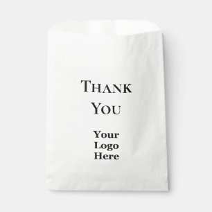 Sachets En Papier Logo d'entreprise et Merci Modèle noir et blanc