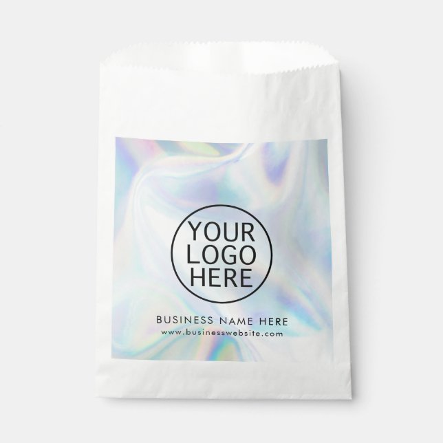 Sachets En Papier Logo d'entreprise simple Iridescente Promotionnel  (Devant)