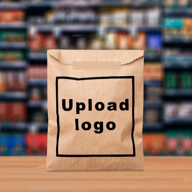 Sachets En Papier Logo d'entreprise sur sac en papier Brown (Brown paper bag with your business logo displayed in a store)
