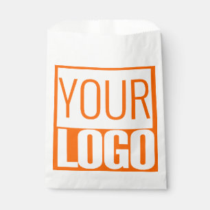 Sachets En Papier Logo gras orange néon