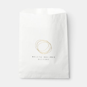 Sachets En Papier Logo minimaliste et moderne Gold Designer Scribble