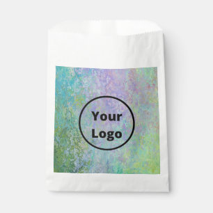 Sachets En Papier Logo personnalisé vert et marbre violet