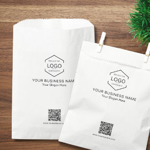 Sachets En Papier Logo professionnel minimaliste QR Code Blanc