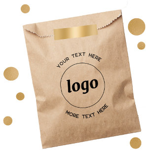 Sachets En Papier Logo Simple Avec Entreprise Texte