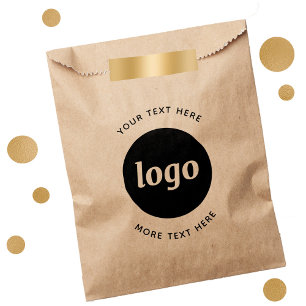 Sachets En Papier Logo Simple Avec Texte Affaires Kraft