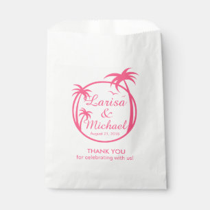 Sachets En Papier Logo tropical de Palm Beach rose