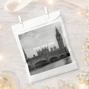 Sachets En Papier Londres Angleterre Big Ben Vintage Noir et blanc