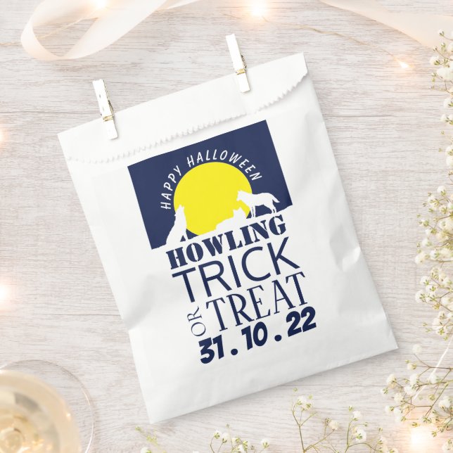 Sachets En Papier Loups au clair de lune, fête d'Halloween Treat Fav (Coupé)