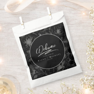 Sachets En Papier Love Calligraphie Mariage Motif Floral Wht ID940