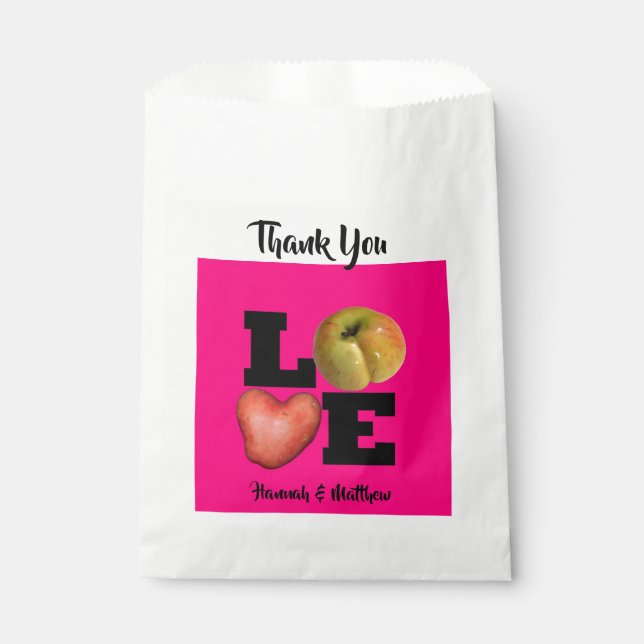 Sachets En Papier LOVE Collection Pomme Pomme Pomme Pomme Pink Faveu (Devant)
