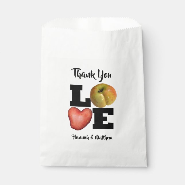 Sachets En Papier LOVE Collection Pomme Pomme Potato Favoriser Sac (Devant)