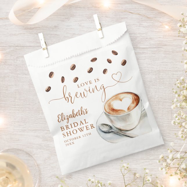 Sachets En Papier Love Is Brewing Coffee Bridal Shower (Coupé)