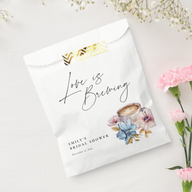 Sachets En Papier Love is Brewing Floral Bridal Shower (Scellé)