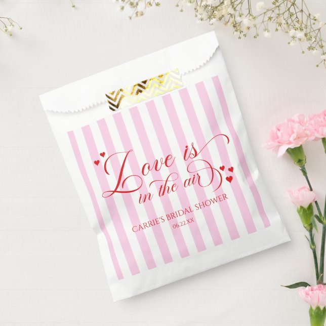 Sachets En Papier Love Is In The Air Pink Red Hearts Bridal Shower (Scellé)