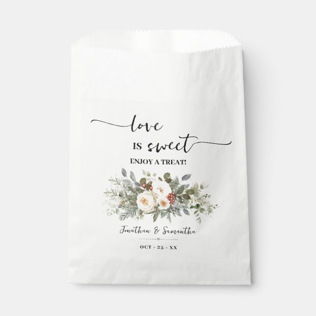 Sachets En Papier Love is Sweet Enjoy a Treat Winter Shower (Devant)