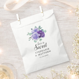 Sachets En Papier Love Is Sweet Purple Blooms Eucalyptus Wedding