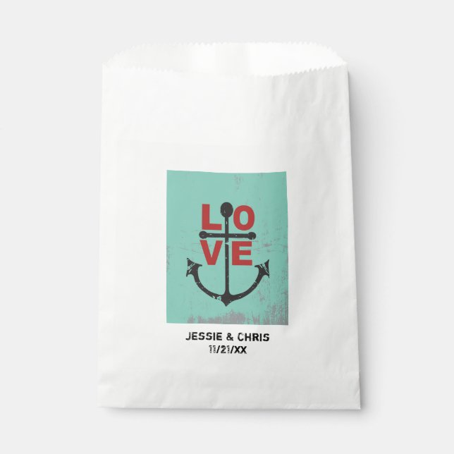 Sachets En Papier LOVE with Anchor design (Devant)
