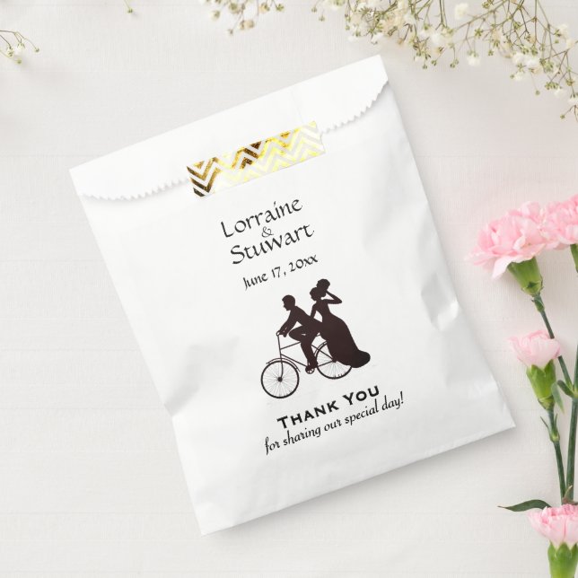 Sachets En Papier Lovely Rustic Mariage à vélo thème Merci (Scellé)