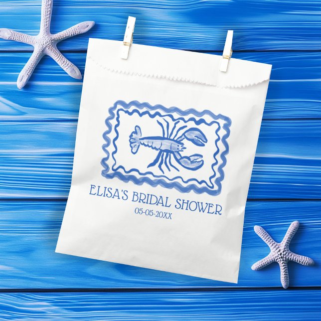 Sachets En Papier LoveNotes from Sea Lobster Fête des mariées PERSON (LoveNotes from Sea Lobster CUSTOM Bridal Shower Favor Bag
)