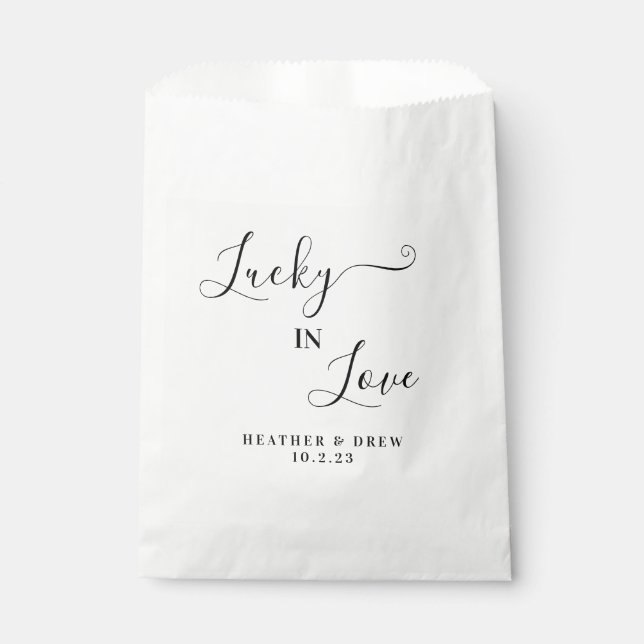 Sachets En Papier Lucky In Love Lottery Scratcher Mariage Faveur (Devant)