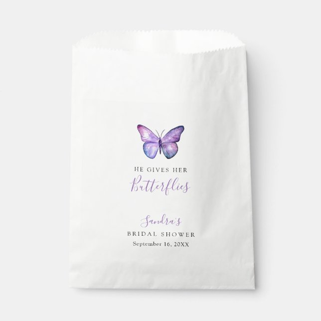 Sachets En Papier Lui donne des papillons Salle de mariage Papillon (Devant)