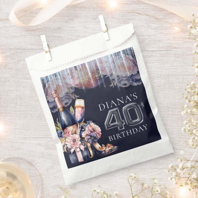 Sachets En Papier Luxe Adulte Anniversaire 40e Personnalisé (Coupé)