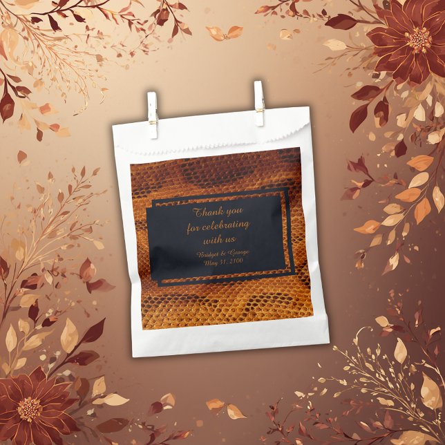 Sachets En Papier luxueux animal en peau de serpent sauvage mariage (Créateur téléchargé)