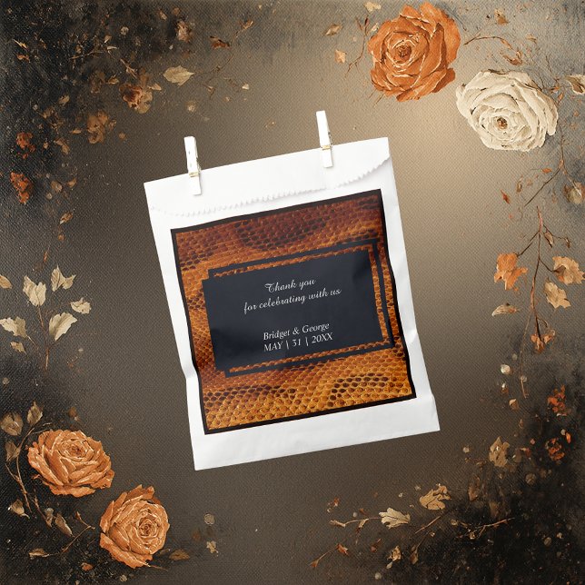 Sachets En Papier luxueux animal en peau de serpent sauvage mariage (Créateur téléchargé)